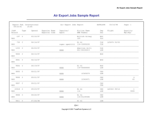 Air Export Jobs Sample Report
