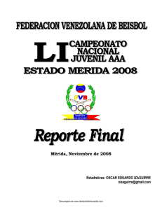 2008 - Reporte Final Campeonato Nacional Juvenil AAA