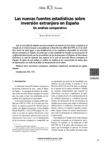 Las nuevas fuentes estadísticas sobre inversión extranjera en España