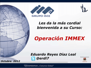Operación IMMEX - Comercio Internacional