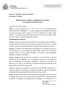 Recurso nº 335/2016 C. Valenciana 76/2016 Resolución nº 614