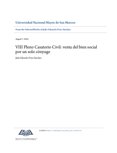 VIII Pleno Casatorio Civil: venta del bien social por un solo cónyuge