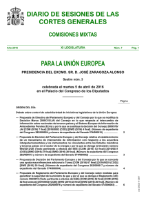 Diario de Sesiones de la Comisión Mixta para la Unión Europea