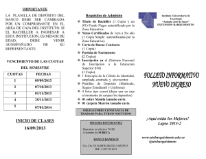 Requisitos Inscripción Nuevo Ingreso 2013-II