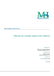 Manual de manejo seguro del metanol