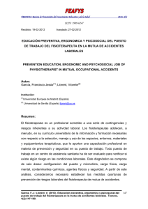 issn: 1989-6247 educación preventiva, ergonomica y