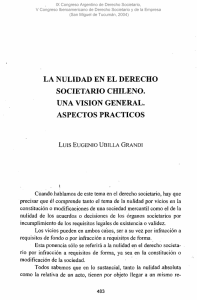 la nulidad en el derecho societario chileno. una vision