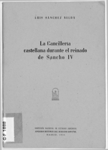 La Cancillería castellana dnrante el reinado de Sancho IV