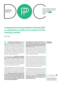 Transparencia presupuestaria nacional 2015 La Argentina se ubica