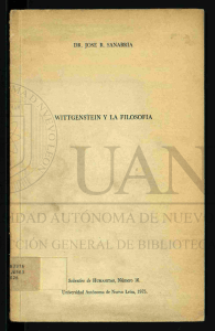 Wittgenstein y la filosofía - Universidad Autónoma de Nuevo León
