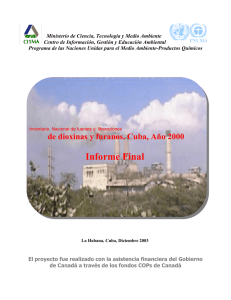 de dioxinas y furanos. Cuba, Año 2000 Informe Final