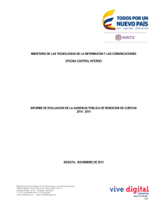 Informe de evaluación de la Rendición de Cuentas 2014