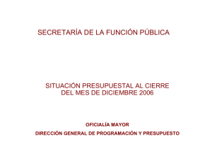 Situación presupuestal - Secretaría de la Función Pública