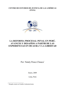 La reforma procesal penal en Perú. Avances y desafíos