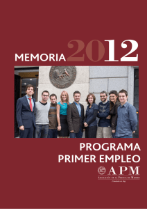 Memoria del Programa Primer Empleo 2012