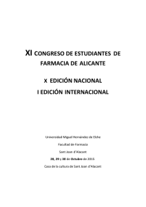 XI CONGRESO DE ESTUDIANTES DE FARMACIA DE ALICANTE X
