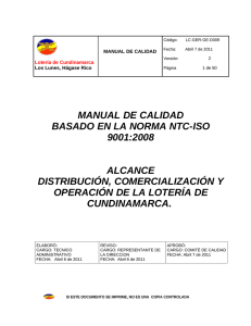 manual de calidad - Loteria de Cundinamarca
