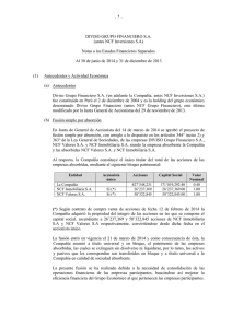 . 1 . DIVISO GRUPO FINANCIERO S.A. (antes NCF Inversiones S.A