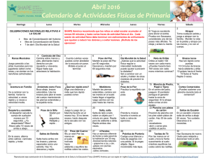 Abril 2016 Calendario de Actividades Físicas de