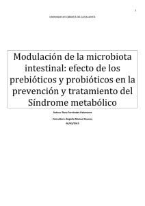 Modulación de la microbiota intestinal: efecto de los prebióticos y