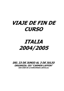viaje de fin de curso italia 2004/2005