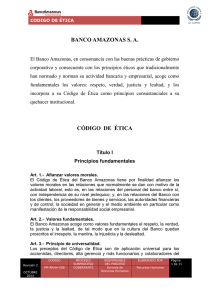 código de ética - Banco Amazonas