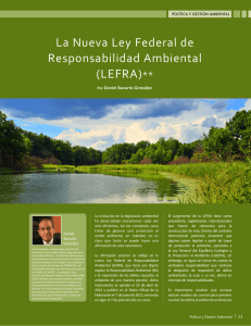 La Nueva Ley Federal de Responsabilidad Ambiental (LEFRA)**