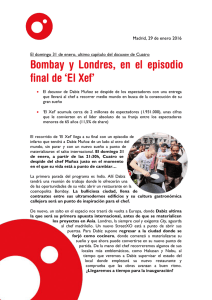 Bombay y Londres, en el episodio final de `El Xef`