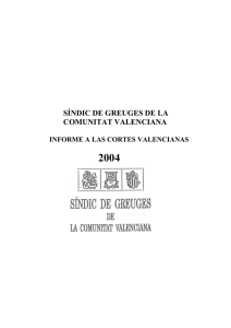 Informe I - Síndic de Greuges. Comunitat Valenciana