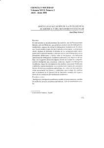 CIENCIA Y SOCIEDAD Volumen XXVI, N.úmero 2 Abril