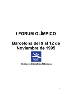 I FORUM OLÍMPICO Barcelona del 9 al 12 de Noviembre de 1995