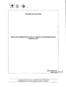 Informe Auditoria 2013 - Cámara de Representantes