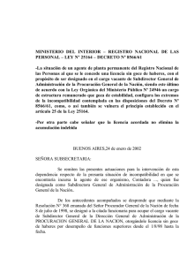 REGISTRO NACIONAL DE LAS PERSONAL – LEY Nº 25164