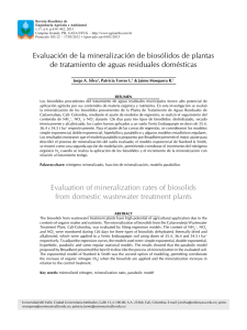 Evaluación de la mineralización de biosólidos de plantas de