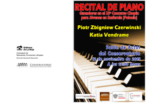Programa Recital Piano - Conservatorio Profesional de Música de