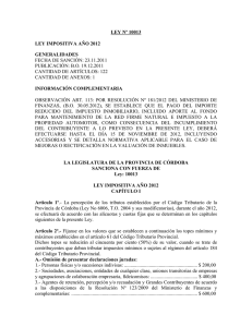 10013 IMPOSITIVA 2012 - Gobierno de la Provincia de Córdoba