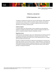 Alcance y secuencia CCNA Exploration v4.0