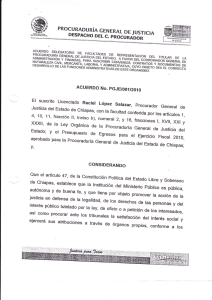 Acuerdo PGJE/001/2010 delegatorio de facultades de