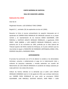 CORTE SUPREMA DE JUSTICIA SALA DE CASACION