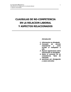 clausulas de no-competencia en la relacion laboral y aspectos