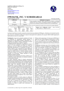 fpb bank, inc. y subsidiarias
