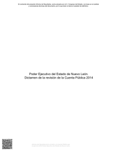 Poder Ejecutivo del Estado de Nuevo León. Dictamen de la revisión