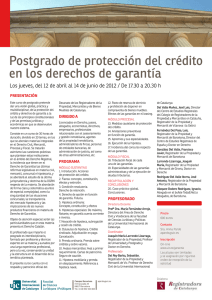 Postgrado de protección del crédito en los derechos de garantía