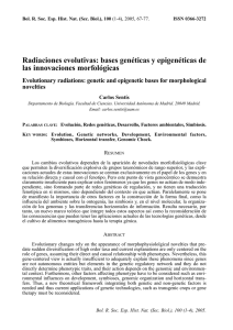 Radiaciones evolutivas: bases genéticas y epigenéticas de las