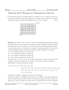 Solución del II Examen de Matemáticas Discreta