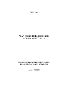 plan de gobierno 2000-2003 por un nuevo pais