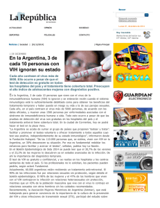 En la Argentina, 3 de cada 10 personas con VIH ignoran su