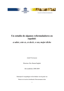 Un estudio de algunos reformuladores en español: a saber, esto es