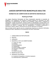 Ranking de pádel - Ayuntamiento Rivas Vaciamadrid