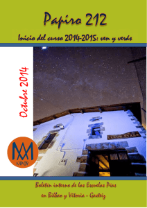 Papiro 212: inicio curso 2014-2015